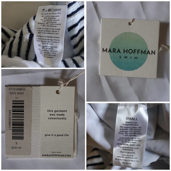 Mara Hoffman Terry Lace Up One Piece Swimsuit NWT Size Small - Picture 10 of 10